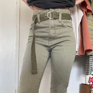 Bershka Belted High Rise Trousers